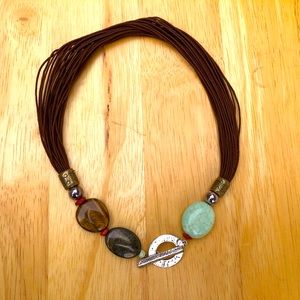 Silpada leather multi-strand & stones necklace